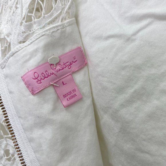 Lilly Pulitzer MarieKate White Battenburg Lace Shift Dress Large 12 - 14 - Picture 11 of 13